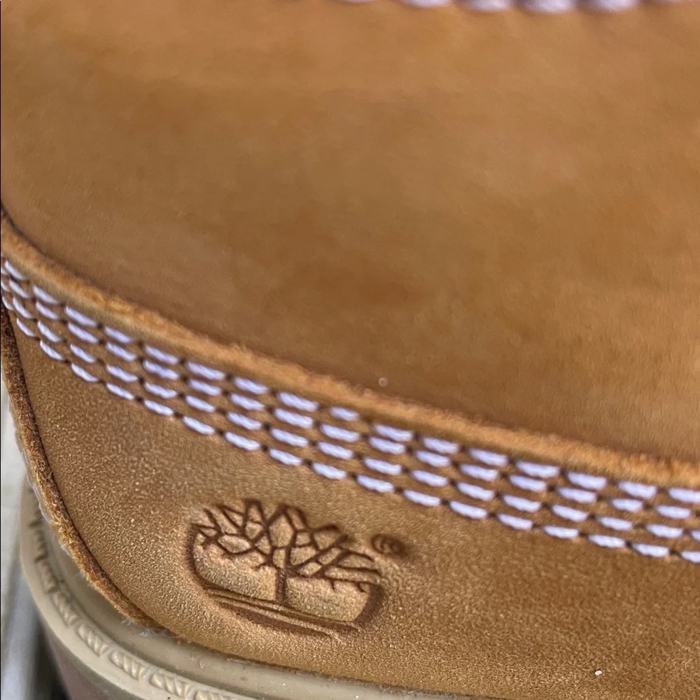 Timberland Premium 6-Inch Waterproof Wheat Nubuck Boots Kids Size 9